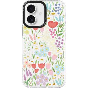 for iPhone 16 Case Colorful Floral Meadow Pattern with Tulips