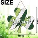 2 x St Patrick's Day Wreath For Front Door, Lucky Shamrock Welcome St Patricks Day Door Sign St Patricks Day Decoration Wreath Hanger for Irish Holiday Indoor Outdoor Home Farmhouse Wall Window