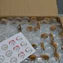 Syntic 40 Pack Small Glass Jars with Cork Lids, 7oz Empty Mason Jars for Making Candles, Yogurt Container with PE Lids for Wedding Favors, Baby Shower, Candy, Spices with Twine, Labels