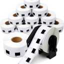 Aegis Adhesives - Replacement for Brother DK-1221 (12 Rolls, 12000 Total) 0.9" Square Direct Thermal Barcode Price Labels with Reusable Frame - Compatible with QL Printers, QL-800, QL-810W, QL-820NWB