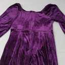 Bridesmay Velvet Wrap Dress 2024 Long Sleeves V Neck Cocktail Dress for Women Wedding Guest Formal Ruched Bodycon Dresses, Grape, Large