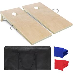 Cornhole Board Set, 4 ft x 2 ft Regulation Size Corn Hole Game Set for Adults with Set of 8 Corn Hole Toss Bags and Carrying Case