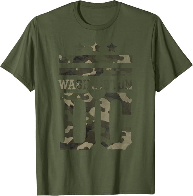 Camo Washington DC Shirt - Washington DC Capitol Hill Shirt T-Shirt Large