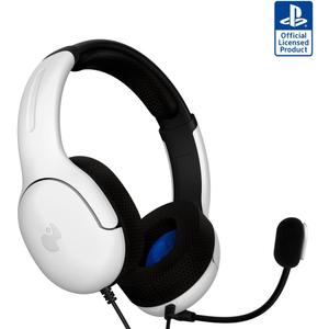 PDP AIRLITE Wired Stereo Gaming Headset, Officially Licensed by Sony PlayStation 5, PS5/PS4/PS3/PC, Lightweight Durable Headphones, 3.5mm audio jack, Noise-canceling Flip-to-Mute Mic, Frost White