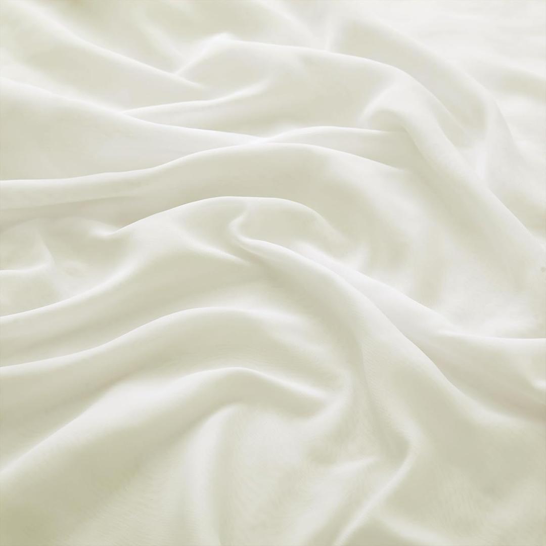 VACVELT Ivory Chiffon Fabric by The Yard, 60 Inch Wide Chiffon Sheer Fabric Bolt Wedding Draping Fabric, Soft Chiffon Fabric for Wedding Arch Draping Backdrop, Party Decoration (Pre-Cut, 10 Yards)
