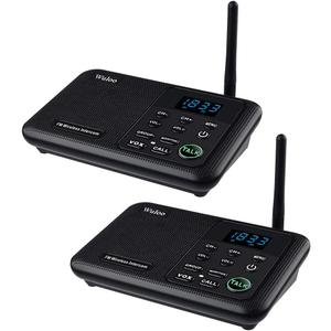 Wuloo Intercoms Wireless for Home 1 Mile Range 22 Channel 100 Digital Code Display Screen, Wireless Intercom System for Home House Business Office, Room to Room Intercom Communication(2Stations,Black)