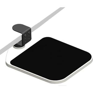 FUZADEL Mouse Platform Clamp On Under Desk Adjustable Mouse Tray Mount Swivel Desktop Shelf Wrist Rest Rotating 360 Degree, Black