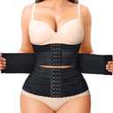 Nebility Waist Trainer for Women Corset Shapewear Tummy Control Segmented Waist Cincher Workout Girdle, L