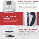 Elite Gourmet EC924 Electric Coffee Percolator, BPA Free, Keep Warm, Clear Brew Progress Knob, Cool-Touch Handle, Cordless Serve, 12-Cup, Stainless Steel