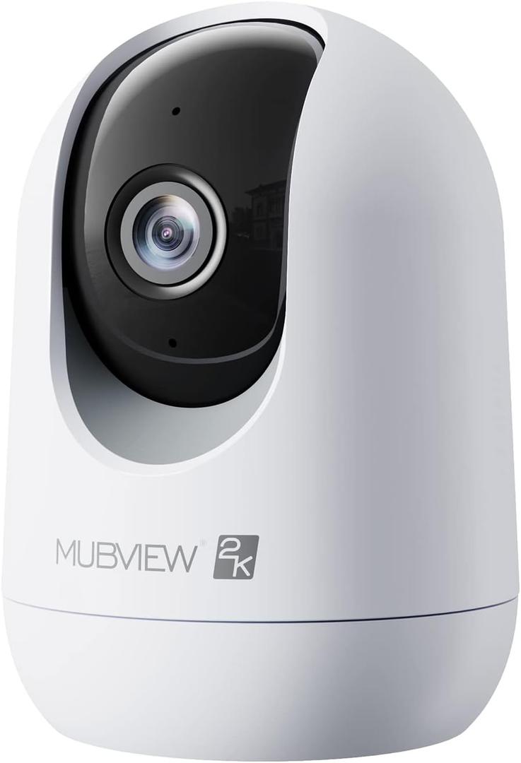 Indoor Security Camera 2K, Pet Camera with Phone App, WiFi Cameras for Home Security Camera for Dog/ Baby Monitor/Elder Pan Tilt, 2.4G, 24/7, 2-Way Talk, Human Detection, Motion Tracking, Cloud (1 PC, A White 2.4Ghz)