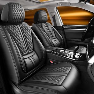 Fit Rogue Car Seat Covers Compatible with Nissan Rogue 2010-2024 2025 2026.Full Coverage Waterproof Leather,All-Weather Seat Cushion Protector-Easy Installation(Full Set, Black)