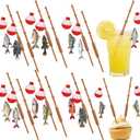 Reallnaive 24 Pcs Fishing Float Cupcake Toppers Fisherman Pole Picks Party Supplies Bulk, 3D Fish Bobber Push Button Round Buoy Floats for Fishing Birthday Party Decorations (Bobber, Fish)