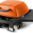 Gas Grill - Portable Propane Tabletop BBQ Grill, 12,000 BTU with Two Burners, Removable Side Tables, Built-in Thermometer, Orange
