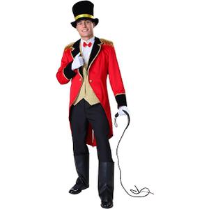 Dashing Ringmaster Costume | Circus Showman Performer Outfit with Jacket, Pants, Boot Covers, and Hat Large