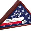 Americanflat Large Flag Box Display Case for Burial Flag - Fits a Folded 5' x 9.5' Flag | Military Flag Display Case - Triangle Flag Holder with Wall Mount and Polished Plexiglass Front (Mahogany)