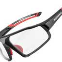 ROCKBROS Photochromic Cycling Glasses for Men - Clear Safety Glasses for Road Mountain Bike Bicycle