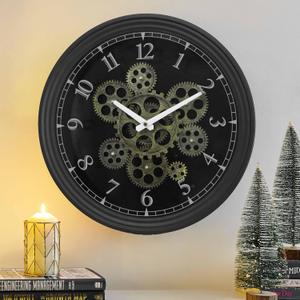 15 Inch Industrial Steampunk Moving Gear Wall Clock for Home Office