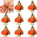 Thanksgiving Napkin Rings Set of 8 Fall Maple Leaf Pumpkin Turkey Napkin Holder Buckle Rings Thanksgiving Table Decorations Party Decor
