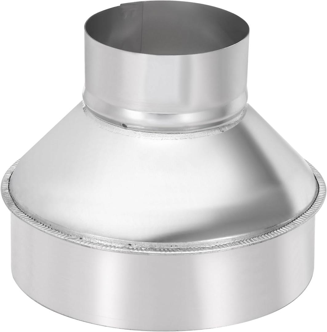 PATIKIL 6 Inch to 3 Inch Round Duct Reducer Increaser Connector, Galvanized Steel Air Duct Adapter Pipe Fitting for Bathroom Kitchen Inline Ventilation Systems, Silver Tone