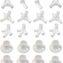 20pcs White Canopy Fitting Spare Parts for 10'x30' Outdoor Canopy Tent Patio Gazebo Awning Tent Feet Corner Center Connector (3x9 m)