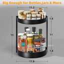 2 Tier Metal Lazy Susan Organizer, 12 Inch Rotating Turntable Double Lazy Susans for Cabinet Kitchen Bathroom, Anti-Rust Two Tiered Spinner Tray Carousel Organizer for Spice Rack Countertop Black