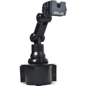 HYS Universal Adjustable Angle Car Cup Holder for Handheld CB Radio/Scanner/Shoulder Speaker Microphone, HT/Mobile CB Remote Speaker mic/Ham CB Radio W/Round Knob/Belt Clip Holder Mount