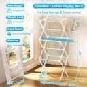 3-Tier Foldable Clothes Drying Rack Adjustable (15.75in-29in W), Laundry Drying Rack Collapsible Easy Assembly, Small Folding Portable Air Dryer for Laundry Indoor Outdoor 40"x29"x13"