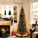6ft Artificial Pencil Christmas Tree, Slim Xmas Tree with Metal Stand