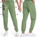 linlon Womens Hiking Pants Quick Dry UPF 50 Casual Pants Lightweight Travel Safari Work Cargo Joggers Pants (Green, XL)