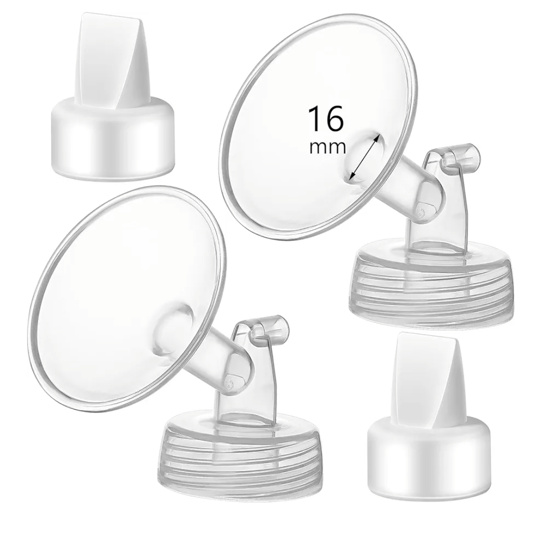 16mm Flange and Duckbill Valve Compatible with Spectra S1 S2 9 Plus Breastpump Replacement to Spectra Pump Parts, Not Original, Replace Accessories.