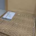 Feandrea Cat Litter Box Enclosure, Handwoven Rattan End Table, Extra Mat | Hidden Litter Box Furniture, Removable Washable Tray, Boho Cat House, Goose Yellow, ELIOTT Collection UPCL014K01