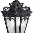 Kichler Tournai 99" 3 Light Outdoor Pendant Light with Clear Seeded Glass in Textured Black