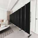 C-Hopetree 10 Panels Room Divider, 6 Ft Tall Indoor Folding Privacy Screen, Portable Partition Separator, Freestanding Separation Temporary Wall for Office, Bedroom, 197" W X 71" H, Black