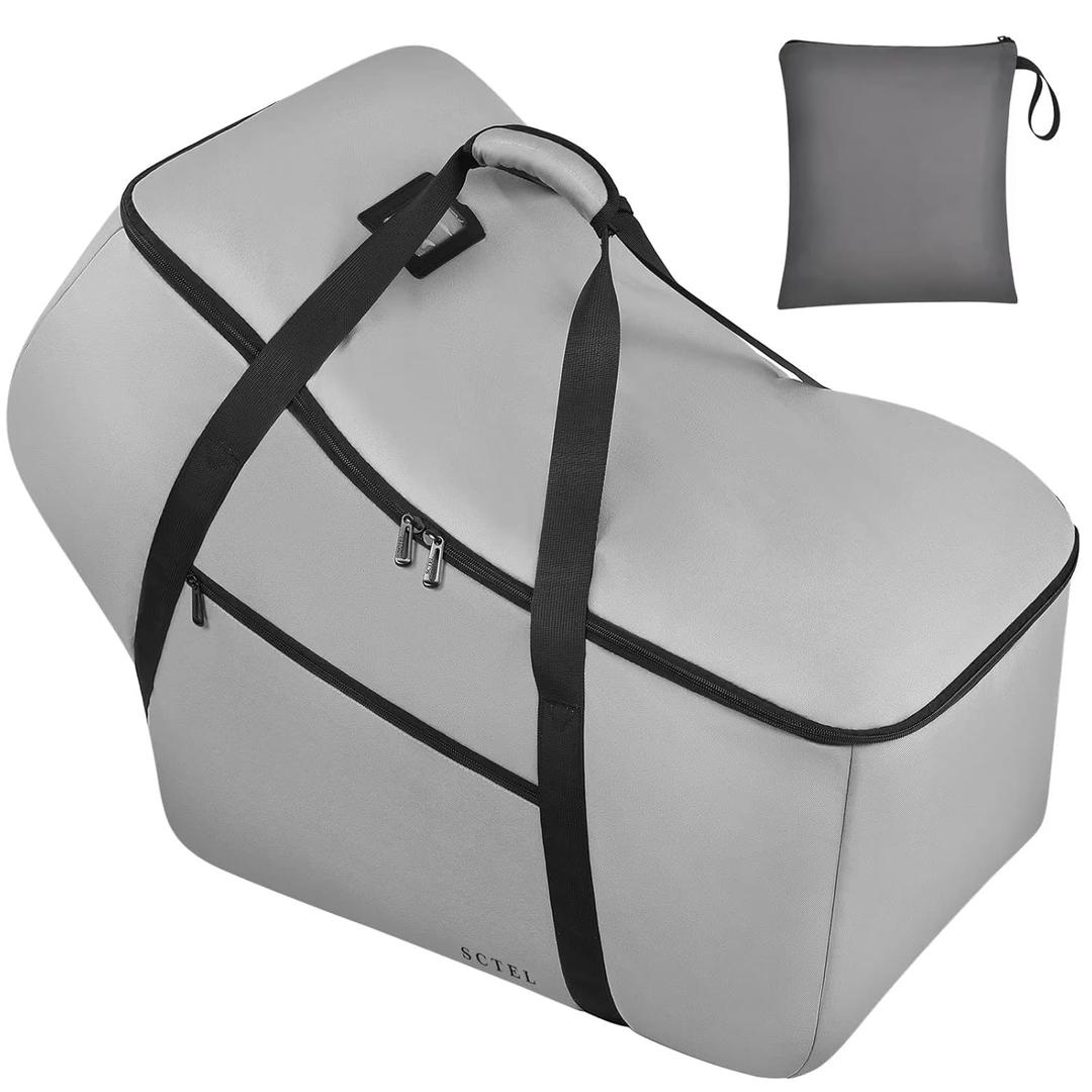 SCTEL Car Seat Travel Bag Fit All Nuna Pipa Car Seat and Base, Doona Infant Car Seat Stroller, Padded Car Seat Bags for Air Travel, Airplane Carrier Bag with Side Pocket, Protective Feet, Storage Bag (23.6 inch)