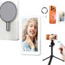 Magnetic Selfie Monitor Screen for iPhone & Android, Wireless 4K/1080p Phone Vlog Back Camera Monitor for Content Creator, Influencer, Live Streaming, TikTok (White)