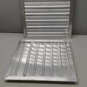 PATIKIL 14x14 Inch Aluminum Vent Cover, Louver Shutter Exhaust Fan Louvered Vent Automatic Gravity Square Grill Self-Closing Vent Cover for Greenhouse Industrial Exhaust HVAC System (Silver)