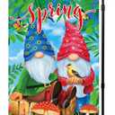 Spring Garden flag of Double Sided Double Stitching 12x18 inch Easter Spring Yard Flags for Outside Decor(Gnome)