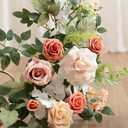 Ling's moment 2pcs Wedding Flowers Garland Artificial Floral Swag Arch Decorations Greenery Arrangements Blush & Pink Ceremony Reception Garden Easel Wall Entryway Outdoor Board(NOT Include Sign)