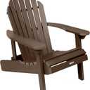 highwood Hamilton Made in the USA Folding and Reclining Adirondack Chair, Adult Size, Weathered Acorn 36.4"D x 29.4"W x 33.9"H