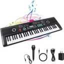 61 Keys Piano Keyboard, Electronic Digital Piano with Built-in Speaker Microphone, Portable Keyboard Gift Teaching for Beginners, Electric Piano for Kids, Birthday Gift for Children