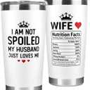 Valentines Day Gifts for Her - Valentines Day Gifts for Wife from Husband - Wedding Anniversary for Women, Birthday, Mothers Day, Christmas Romantic Gift for Wife - 20 Oz White Tumbler