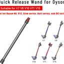 Extension Wand Tube for Dyson V15 V11 V10 V8 V7 Detect Absolute Cyclone, Heavy-Duty Aluminum Stick Vacuum Replacement Parts, 40% Thicker Wall, Anti-Crack Quick Release Rod, 28.5'' (Iron)
