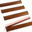 Wooden Mahjong Racks with Pushers Set of 4 – Premium Mahjong Tile Racks and Mahjong Pushers Combo, Essential Mahjong Accessories for American Mah Jongg (Buckle-Brown, Standard)