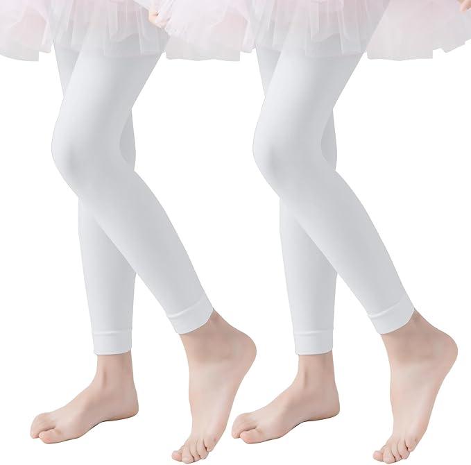 EPEIUS Ballet Tights for Girls Footless Dance Tights Toddler Soft School Stockings Kids Leggings Pantyhose, 3-5T