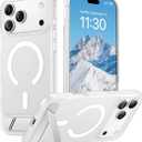 Temdan Designed for iPhone 17 Pro Max Case, [Built-in Invisible Kickstand][Compatible with MagSafe][Military Grade Shockproof] Slim Translucent Matte Phone Case 6.9 inch (Clear Matte)