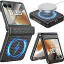 VEGO for Motorola Razr 2026/2025/2024 Case with Screen Protector [Compatible with MagSafe][Hinge Protection] Hard PC hockproof Protective Magnetic Cover for Moto Razr 2026/2025 Case- Cube Black