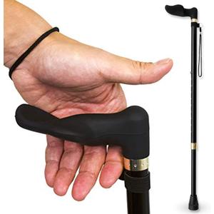 RMS Orthopedic Walking Cane - Offset Cane to Fit Individual's Palm Naturally - Ideal for Anyone with Arthritis or Carpal Tunnel Syndrome (Choose Left Hand or Right Hand)