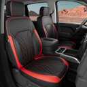 for Chevy Silverado GMC Sierra Waterproof Seat Covers, Crew Cab 1500 2019-2026, 2500HD 3500 HD 2020-2026, Pickup Protectors Accessories Full Set, Black Red