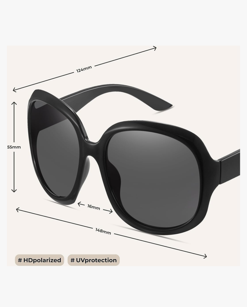 miyya Bug Eye Oversized Polarized Sunglasses Womens, Trendy Retro Sun Glasses for Women 2025, Oversized UV Protection Shades