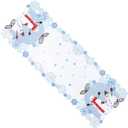Blue Snowman Table Runner Christmas Embroidered Snowflake 36 Snow White Dinning Table Decorations Winter Holiday Xmas